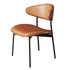 Contemporary Retro PU Wood Metal Sponge Square Curved Dining Chair Backrest For Dining Room