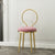 Modern Minimalist Round Sponge Velvet Leather Metal Vanity Stool For Bedroom