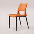 Contemporary Nordic Square Curved Upholstered Hollowed Out Leather Carbon Steel Dining Chair Backrest For Dining Room