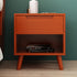 Contemporary Nordic Rectangular Solid Wood Nightstand 1/2 Drawer For Bedroom