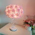 Modern Art Deco Fabric Rose Flower Hardware Base 1-Light Table Lamp For Bedroom