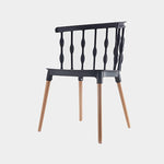 Contemporary Creative Square Vertical Strip PP Plastic Beechwood Dining Chair Backrest For Dining Room