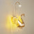 Modern Luxury Crystal Aluminum Acrylic Swan LED Wall Sconce Lamp For Bedside