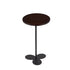 Modern Minimalist Round Tabletop Iron Marble Solid Wood Side Table 1-Leg For Living Room