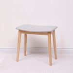 Modern Minimalist Rectangular Soft Leather Wood Vanity Stool For Bedroom