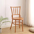 Traditional Vintage Round Cylinder Solid Wood Rattan Dining Chair Backrest For Living Room