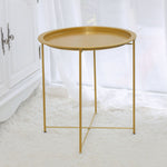 Modern Minimalist Round Iron Frame Coffee Table Tray For Living Room