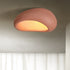 Traditional Japanese Foam Rock Hollowed 1-light Flush Mount Ceiling Light For Dining Room