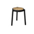 Traditional Japanese Round Rattan Weaving Solid Wood Frame Stackable Low Stool For Living Room