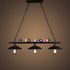 Contemporary Industrial Billiard Round Strip Iron Glass 2/3 Light Island Light Chandelier For Dining Room