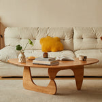 Traditional Vintage Triangle Round Edge Solid Wood Coffee Table For Living Room