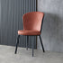 Contemporary Scandinavian Round Cushion Leather Carbon Steel Dining Chair Backrest For Dining Room