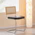 Contemporary Vintage Square Rattan Leather Iron Chair Backrest For Living Room