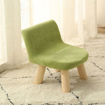 Contemporary Creative Square Cotton Linen Solid Wood Chair Backrest Armless For Living Room