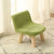 Contemporary Creative Square Cotton Linen Solid Wood Chair Backrest Armless For Living Room