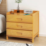 Modern Minimalist Rectangular Desktop Bamboo Nightstand 1/2-Drawer For Bedroom