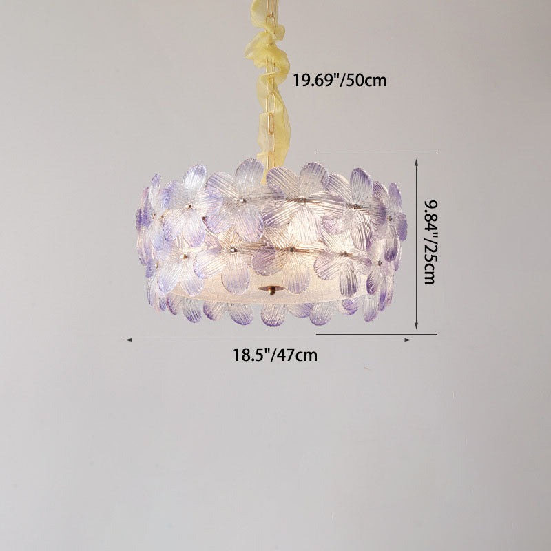 Modern Art Deco Cinquefoil Spherical Cylindrical Glass Iron 6/8 Light Chandelier For Living Room