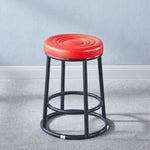 Modern Simplicity Leather Carbon Steel Cotton Metal Round Bar Stool Footrest For Kitchen