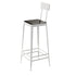 Modern Minimalist Square Leather Upholstered Iron Frame Bar Stool Backrest Footrest For Dining Room