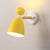 Contemporary Scandinavian Macaron Wood Iron Round 1-Light Wall Sconce Lamp For Living Room