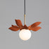 Modern Simplicity Resin Leaf Texture Glass Ball Shade 1-Light Pendant Light For Dining Room