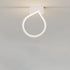 Modern Simplicity Iron Aluminum PVC Rectangle Square Teardrop LED Semi-Flush Mount Ceiling Light For Living Room