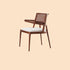 Contemporary Retro Square Microfiber Leather Upholstered Wood Dining Chair Rattan Backrest For Dining Room