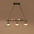 Contemporary Industrial Billiard Round Strip Iron Glass 2/3 Light Island Light Chandelier For Dining Room