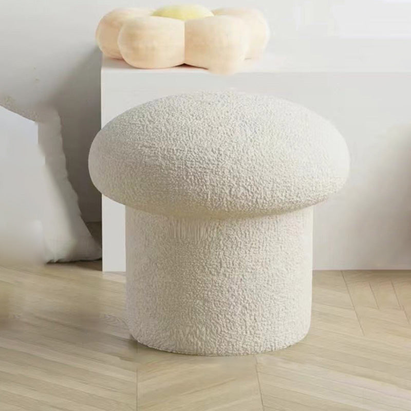 Contemporary Simplicity Mushroom Shape Velvet Pouf Footstool For Living Room