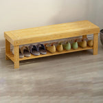 Traditional Chinese Rectangle Heather Bamboo Shoe Storage 1-Shelf For Entryways