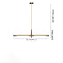 Contemporary Scandinavian Copper Brass Wood Strip LED Kitchen Island Light Chandelier For Dining Room