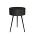 Modern Minimalist Round Tabletop Iron Nightstand 1-Storage For Bedroom