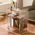 Modern Simplicity Rectangular Wood Acrylic Movable Side Table 3-Tier Storage Shelves For Living Room