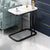 Modern Luxury Rectangular Faux Panel Metal Side Table 2-Tier For Living Room