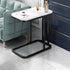 Modern Luxury Rectangular Faux Panel Metal Side Table 2-Tier For Living Room