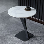 Modern Minimalist Round Marble Stainless Steel Coffee Table Three Legs For Living Room