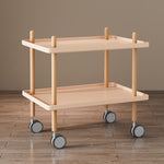 Modern Minimalist Square Countertop PP Plate Solid Wood Metal Coffee Table 2-Shelf For Living Room