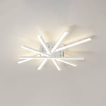 Modern Minimalist Iron Acrylic Rectangular Line LED Semi-Flush Mount Ceiling Light For Living Room