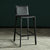 Contemporary Nordic Square Leather Iron Bar Stool Backrest Footrest For Dining Room