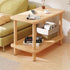 Traditional Japanese Wood Rectangular End Table 3-Tier For Living Room