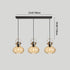 Modern Simplicity Iron Glass Pumpkin Shade 1/3-Light Island Light Chandelier For Dining Room