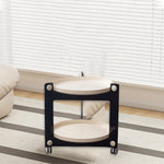 Contemporary Creative Round PET Acrylic End Table 2-Tier For Living Room