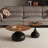 Traditional Vintage Round Orb Solid Wood Carbon Steel End Table 1-Tier For Living Room