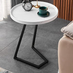 Modern Minimalist Imitation Walnut Grain Round Tray Top End Table For Living Room