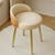 Contemporary Scandinavian Round Leather Swivel Vanity Stool Low Back For Bedroom