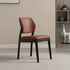 Contemporary Nordic Faux Leather Upholstered Dining Chair Open Back Armless For Dining Room