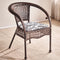 Traditional Vintage Curved Square PE Rattan Iron Wood Dining Chair Backrest Arm For Dining Room