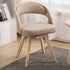 Contemporary Nordic Fabric Upholstered Wood Splayed Legs Dining Chair Curved Back For Dining Room