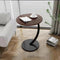 Modern Minimalist Round Wood Grain MDF Stainless Steel End Table For Living Room