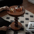 Traditional Vintage Round Beaded Wooden Coffee Table For Living Room